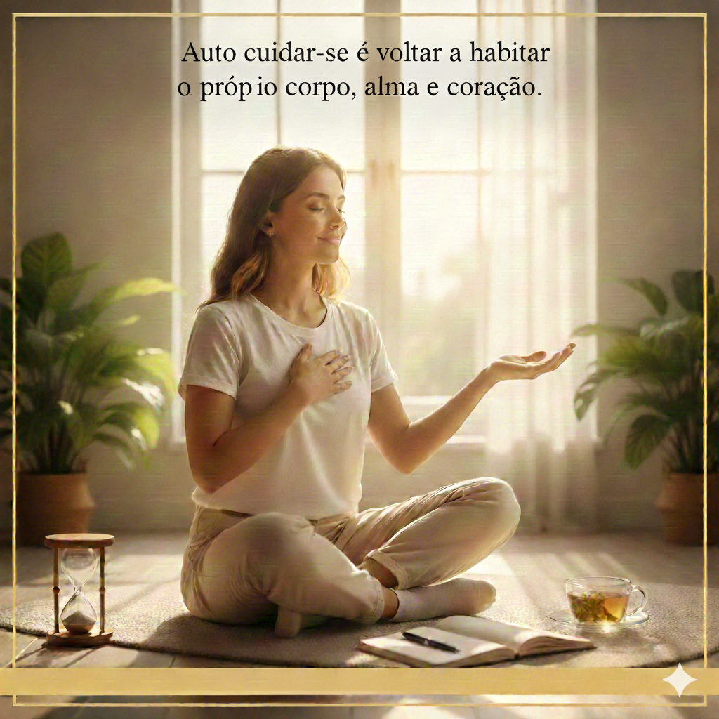 Mas o autocuidado verdadeiro não é aquele de fotos perfeitas com máscara facial e velas acesas. Ele acontece nos pequenos intervalos da vida real nos minutos em que você escolhe respirar fundo