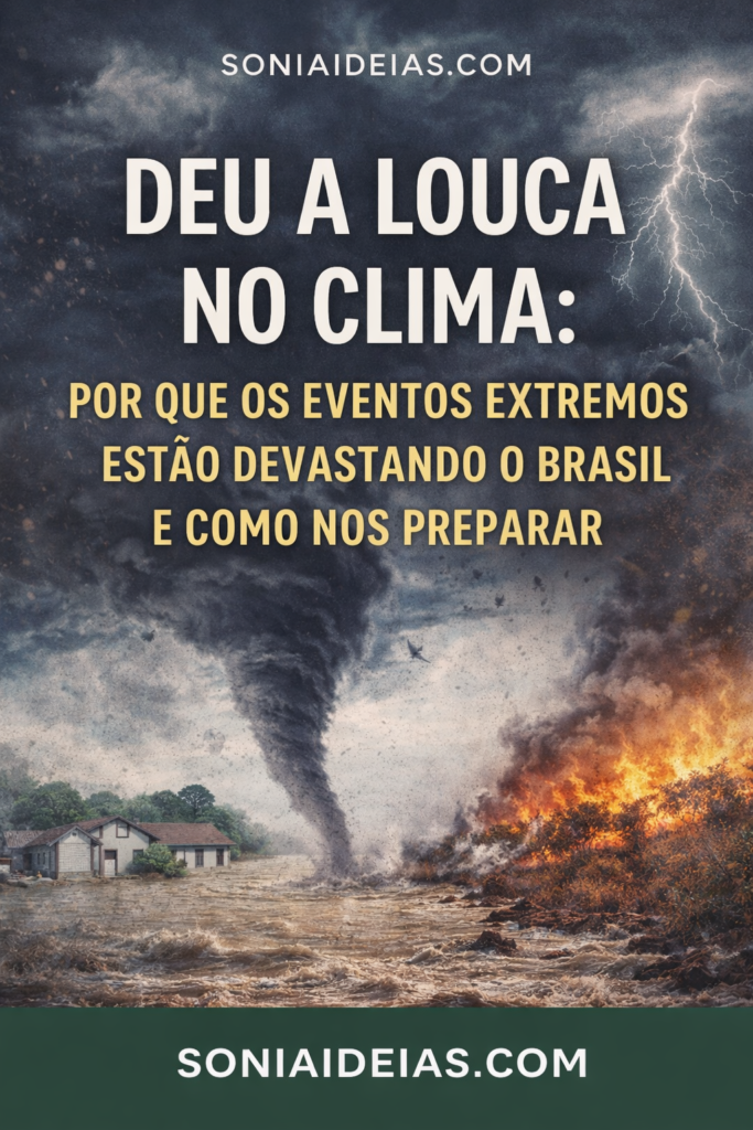 Eventos climáticos extremos estão destruindo cidades brasileiras. Entenda por que vendavais, enchentes e secas estão se intensificando