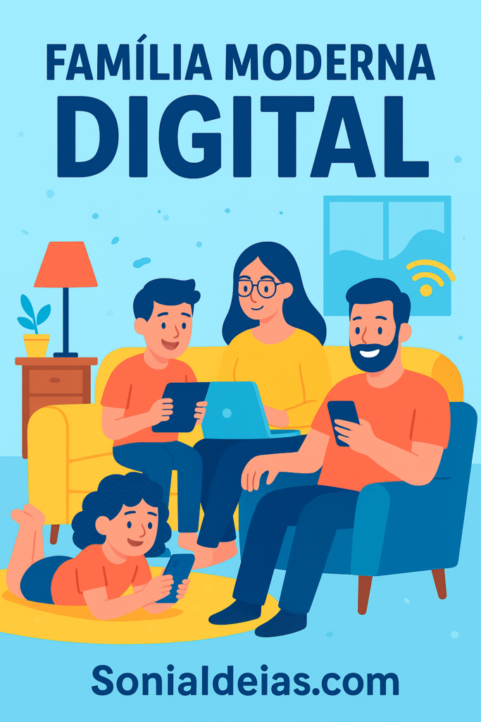 A família moderna e digital é aquela que vive entre notificações, chamadas de vídeo, aplicativos, reuniões online e áudios de três minutos no grupo da família.
