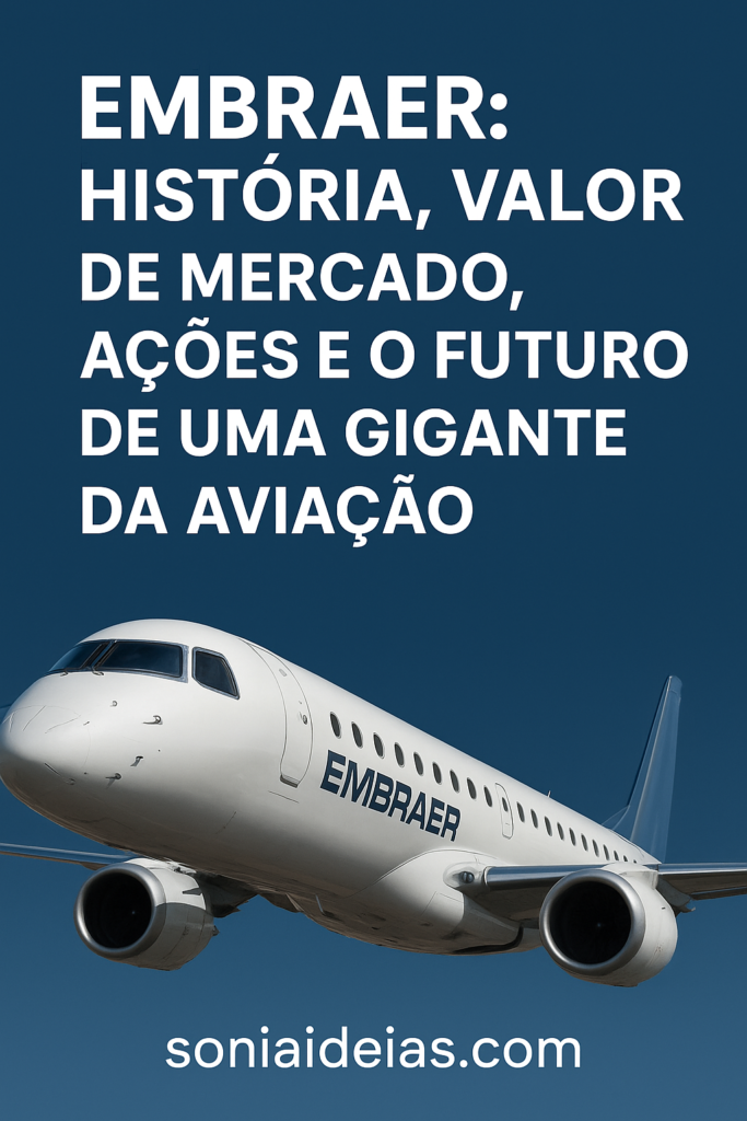 A história da Embraer, seu valor de mercado, principais acionistas, produção de aeronaves e se ainda vale a pena investir na Embraer