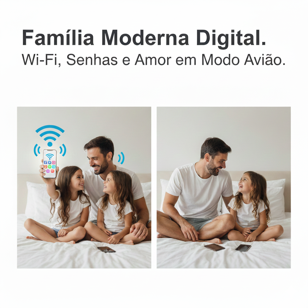 A família moderna e digital é aquela que vive entre notificações, chamadas de vídeo, aplicativos, reuniões online e áudios de três minutos no grupo da família.