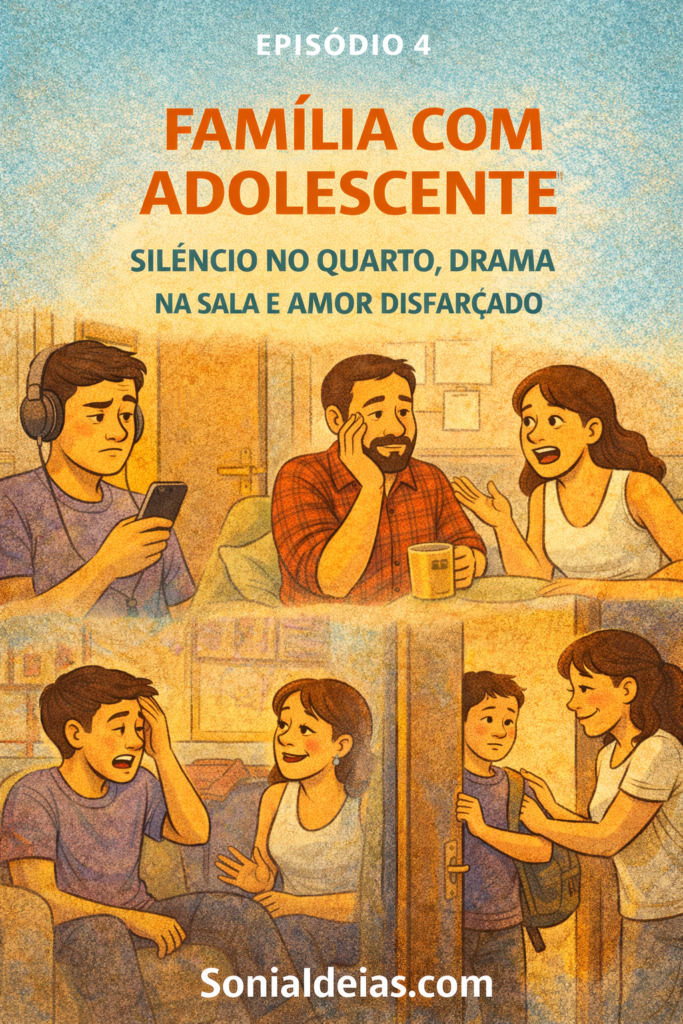 Como é viver em uma família com adolescente? Entre silêncios, dramas e aprendizados, descubra essa fase intensa e cheia de amor.