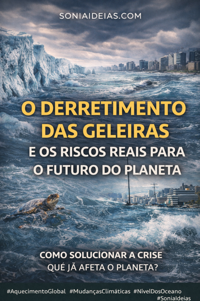 Entenda como o derretimento das geleiras acelera a elevação dos oceanos, ameaça cidades costeiras e coloca em risco o futuro do planeta.