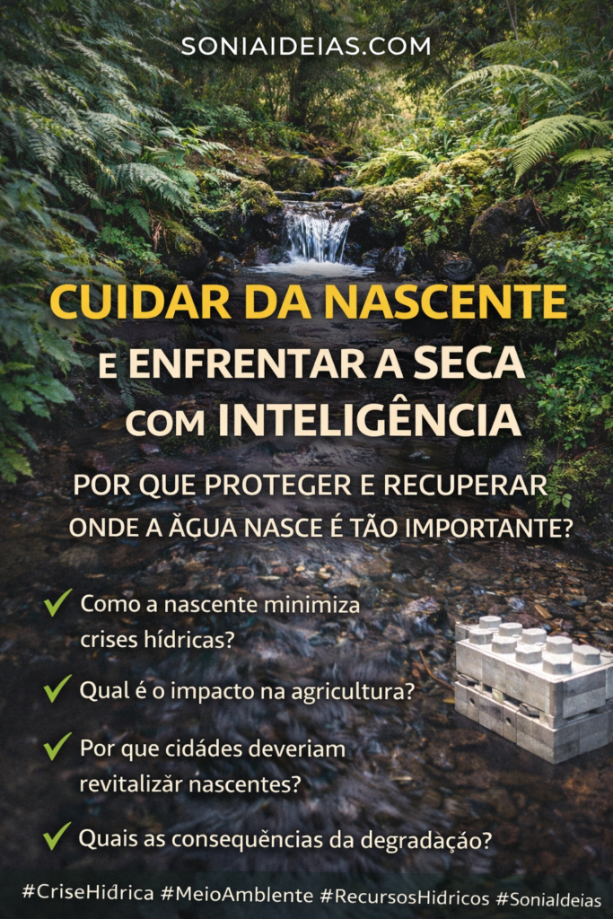 Cuidar da nascente é essencial para combater a seca e garantir segurança hídrica. Entenda como a preservação de nascentes protege rios, cidades e a agricultura.
