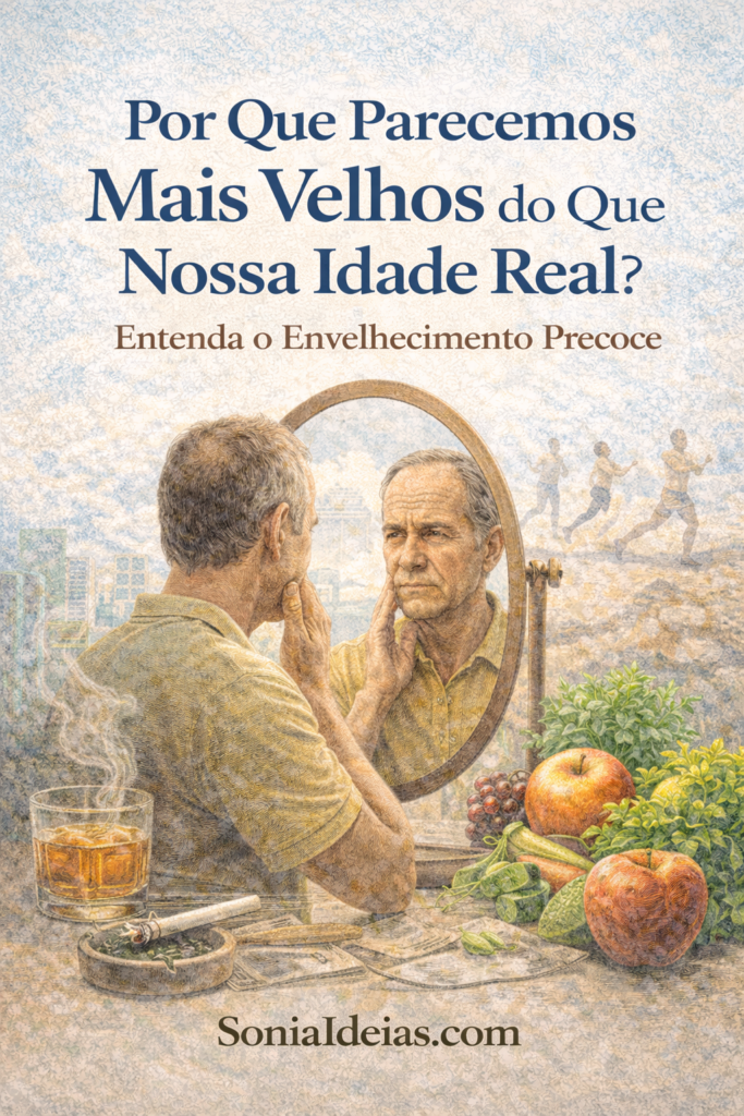 Entenda por que algumas pessoas aparentam ser mais velhas do que a idade real, as causas do envelhecimento precoce e como hábitos saudáveis