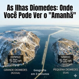 Onde ficam as Ilhas Diomedes, por que é possível ver o amanhã e como a Linha Internacional da Data separa dois dias por apenas 3,8 km.