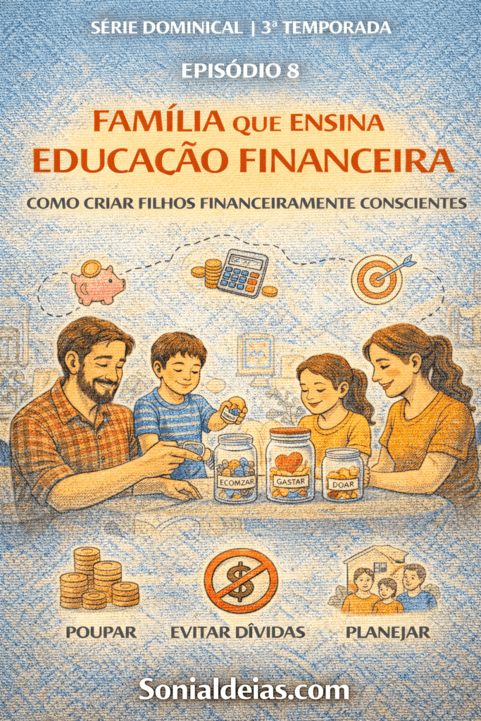 família educação financeira família que ensina educação financeira finanças em família planejamento financeiro educação dos filhos valores familiares série dominical SoniaIdeias vida financeira