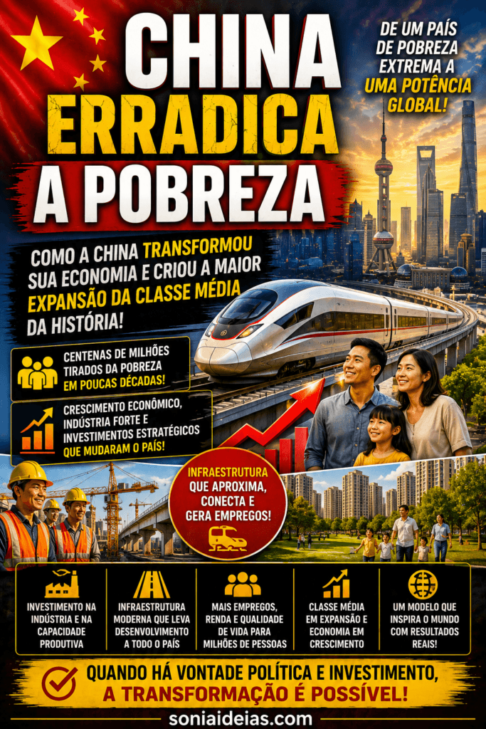 China erradicação da pobreza: entenda como o país expandiu sua classe média, investiu em infraestrutura e transformou sua economia.