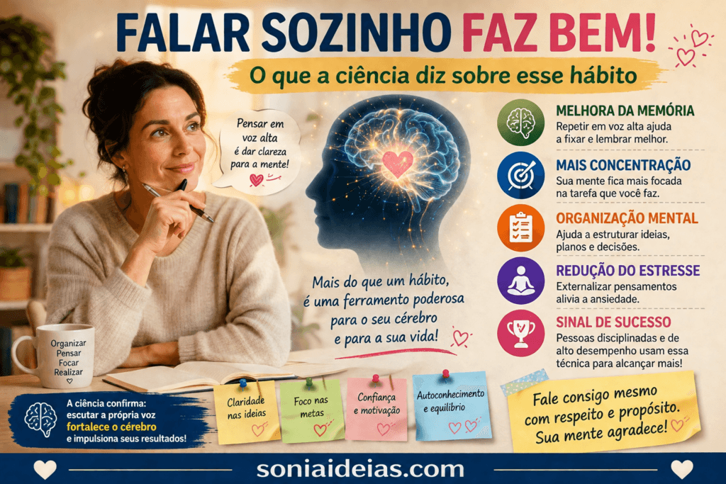 Descubra por que falar sozinho pode melhorar a memória, a concentração e até o sucesso pessoal, segundo especialistas e estudos científicos.