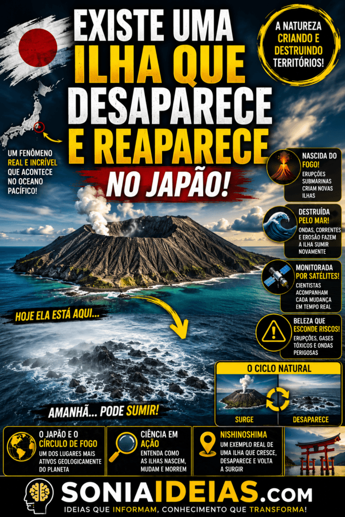 Existe uma ilha no Japão que surge e desaparece no mar. Veja como a atividade vulcânica cria esse fenômeno raro que intriga cientistas...