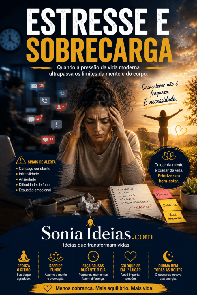 Entenda como o estresse e a sobrecarga afetam a saúde emocional, os sinais que o corpo apresenta e como recuperar o equilíbrio mental no dia a dia.