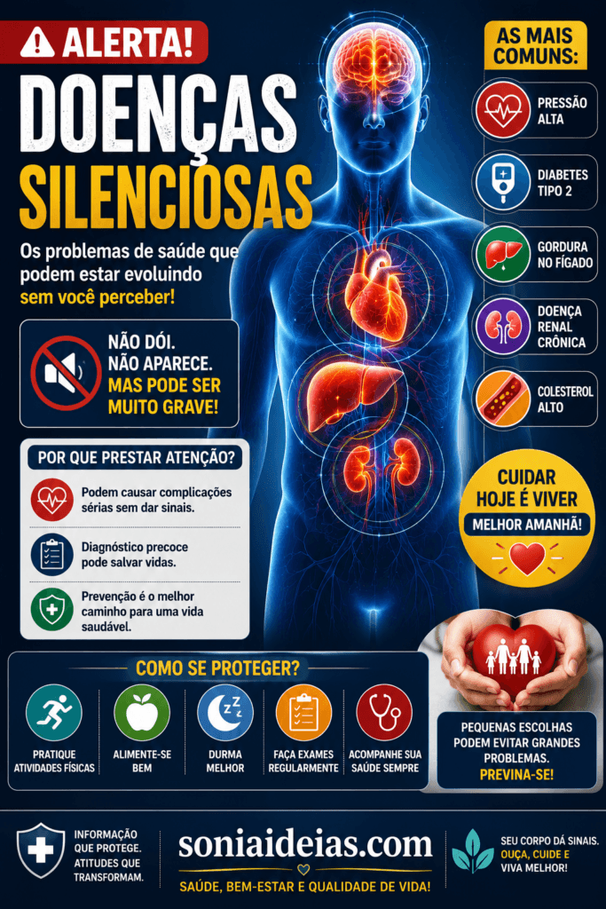 Descubra quais são as principais doenças silenciosas, os sinais de alerta e como exames preventivos podem ajudar a detectar problemas antes que se agravem.