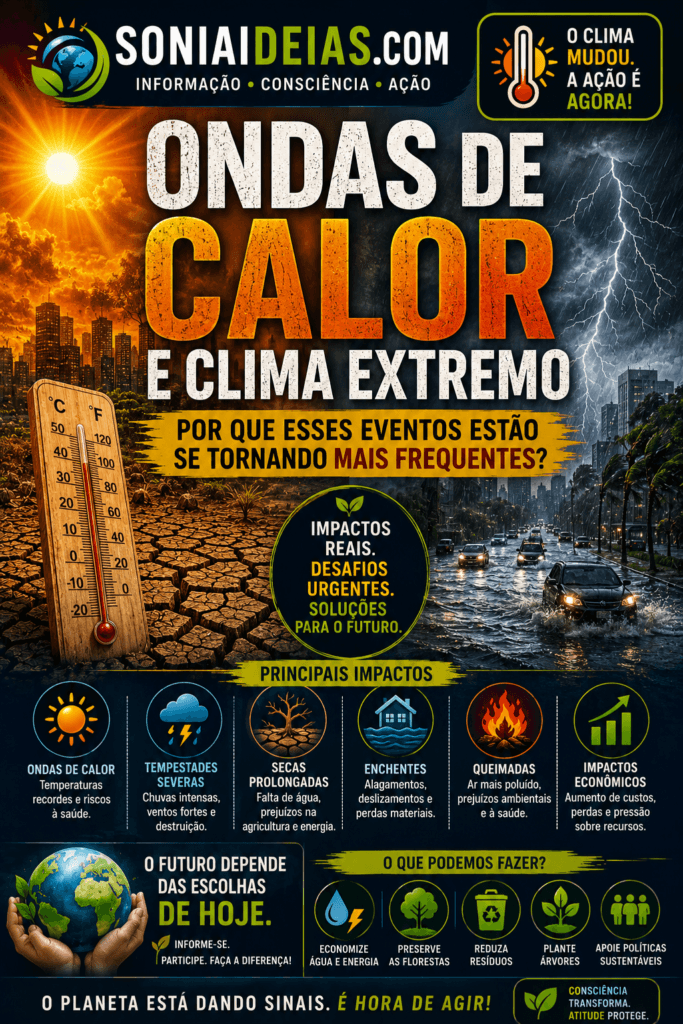 Entenda por que as ondas de calor e os eventos climáticos extremos estão se tornando mais frequentes, seus impactos no Brasil e como podemos nos preparar.