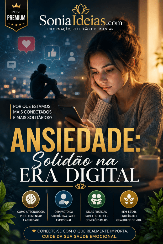 Vivemos mais conectados do que nunca, mas a solidão cresce em todo o mundo. Entenda a relação entre ansiedade, redes sociais e isolamento emocional, e descubra como fortalecer conexões reais.
