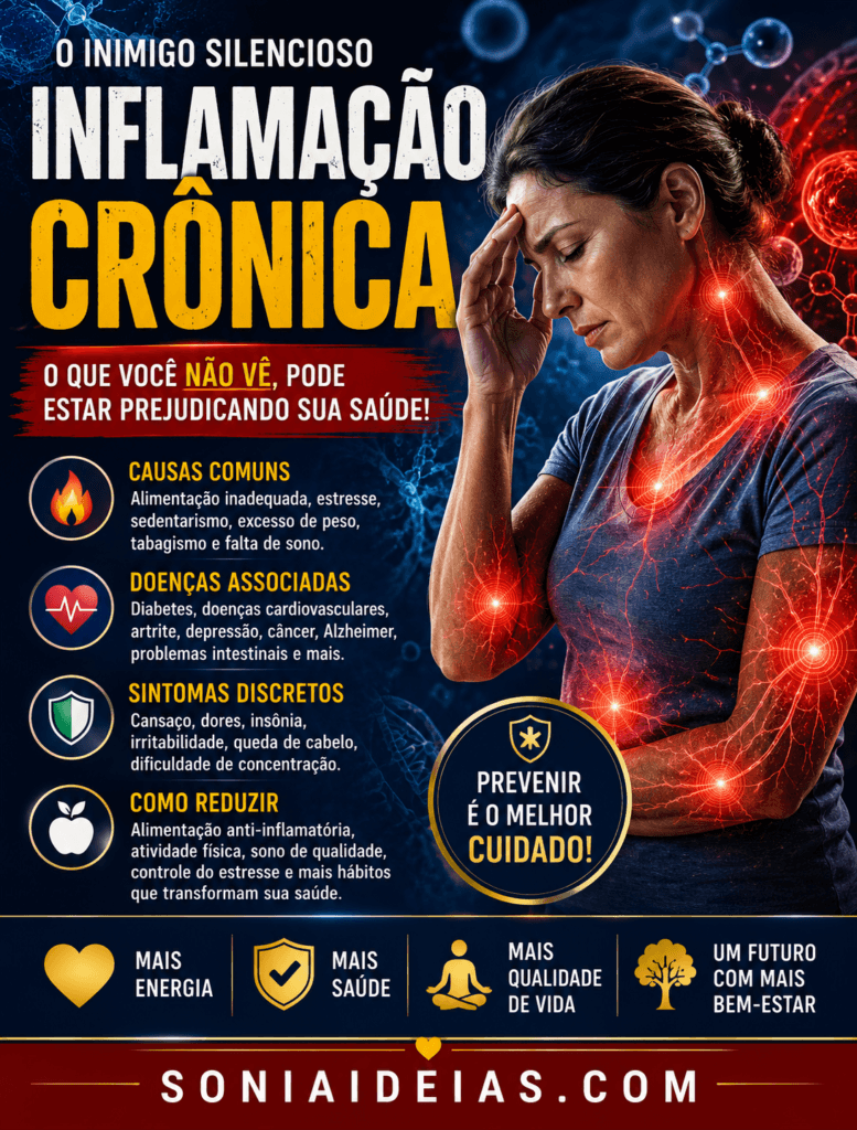 Descubra o que é a inflamação crônica, por que ela é considerada uma ameaça silenciosa à saúde, quais doenças estão relacionadas e como hábitos saudáveis podem ajudar a combatê-la.