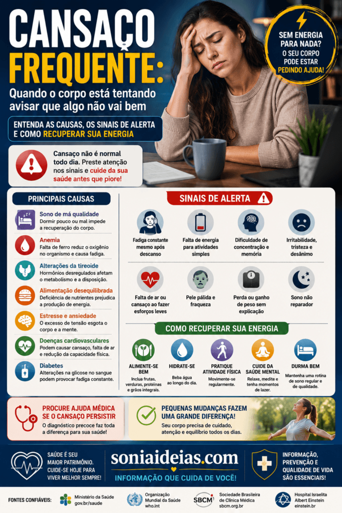 Descubra as principais causas do cansaço frequente, quando ele pode indicar um problema de saúde e como recuperar sua energia com hábitos saudáveis e acompanhamento médico.