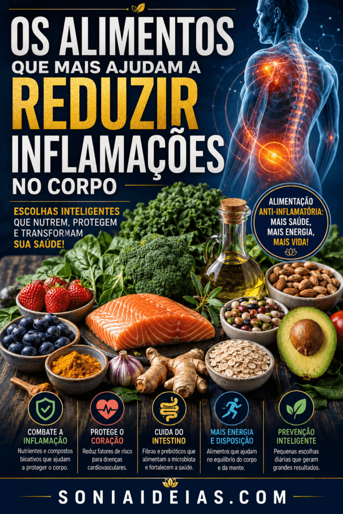 Descubra quais alimentos podem ajudar a controlar processos inflamatórios, quais nutrientes merecem atenção e como montar uma alimentação mais saudável no dia a dia.