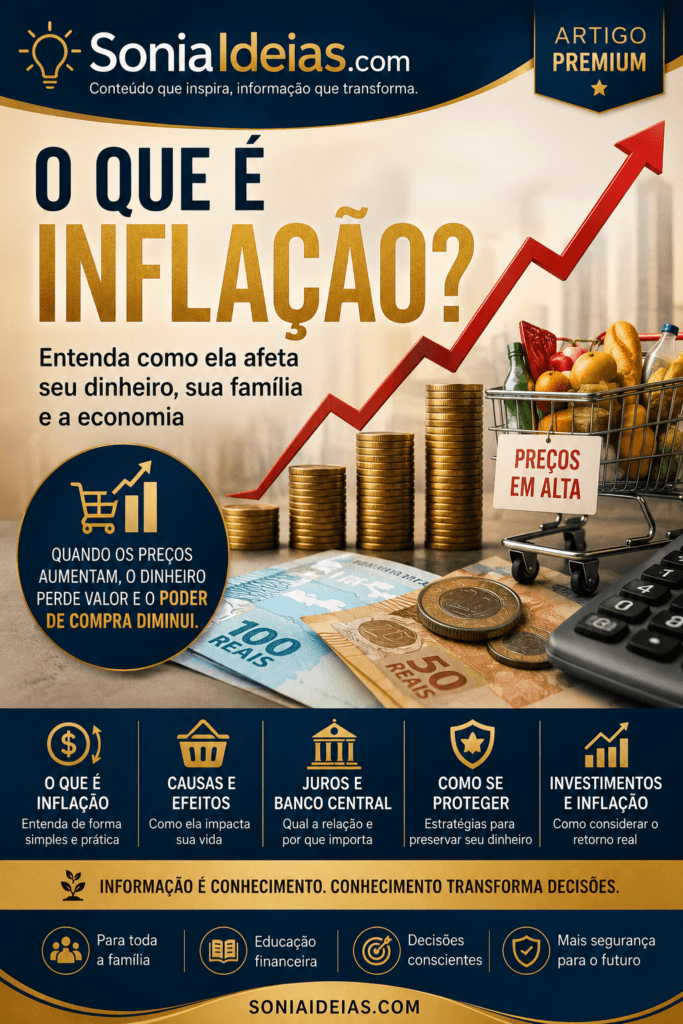 Entenda o que é inflação, como ela reduz o poder de compra, afeta juros e investimentos e por que o Banco Central busca controlar os preços.