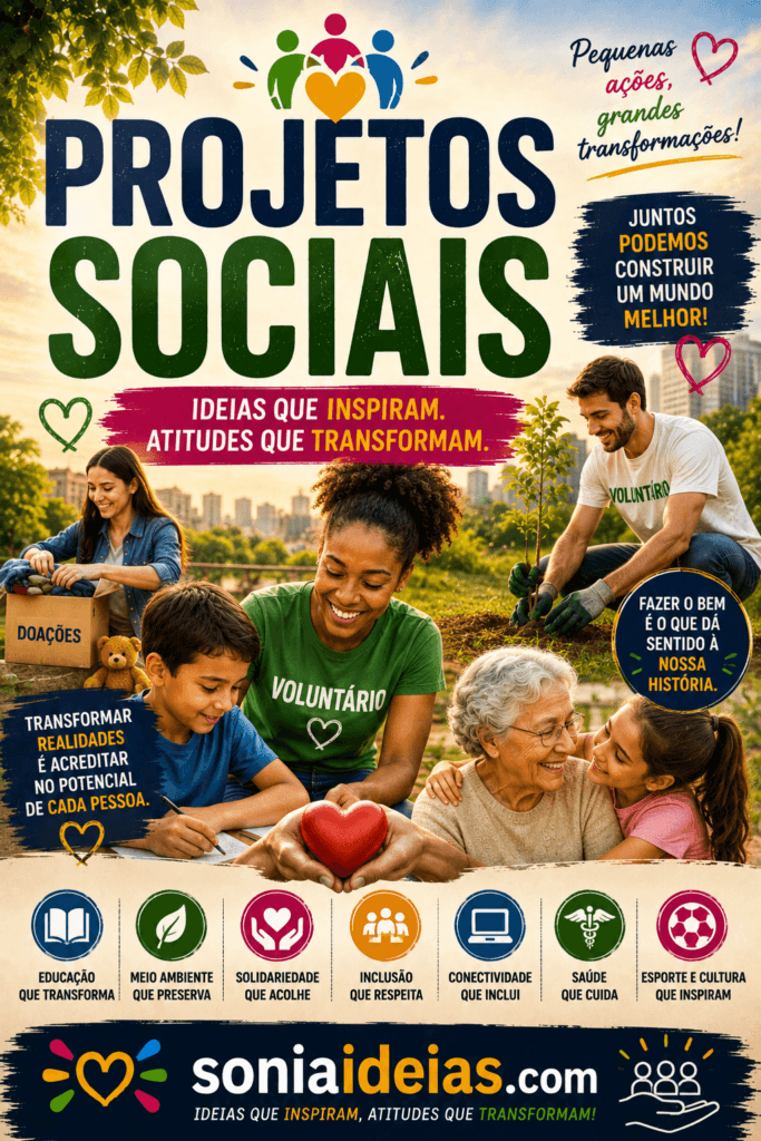 Entenda o que são projetos sociais, por que são importantes e como pequenas ações de voluntariado, educação e solidariedade podem transformar comunidades.
