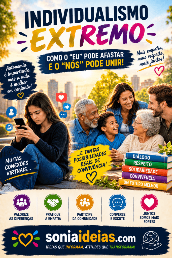 Entenda como o individualismo extremo afeta relações e comunidades e descubra por que empatia, solidariedade e responsabilidade coletiva são essenciais.