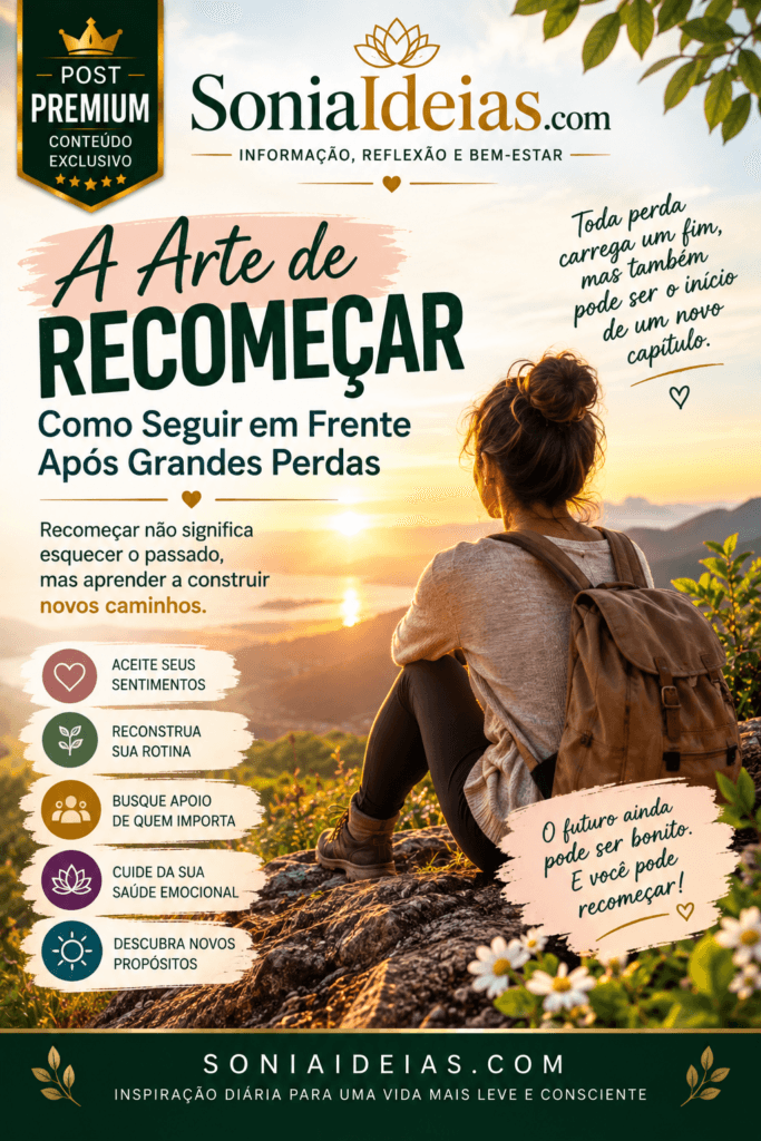 Descubra como recomeçar após uma grande perda, respeitar seu tempo, reconstruir a rotina e encontrar novos significados para seguir em frente.