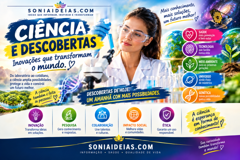 Conheça a Ciência e Descobertas, avanços tecnológicos e pesquisas que transformam a saúde, o meio ambiente e o futuro da humanidade.