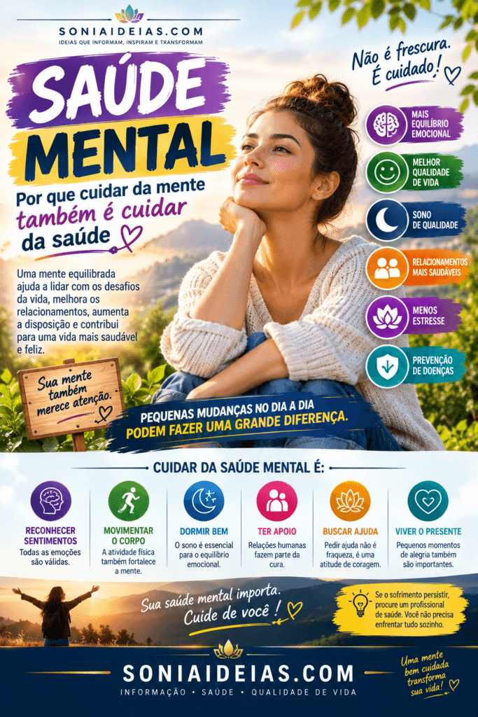 Entenda o que é saúde mental, conheça sinais de alerta e descubra atitudes que podem ajudar a proteger o bem-estar emocional.