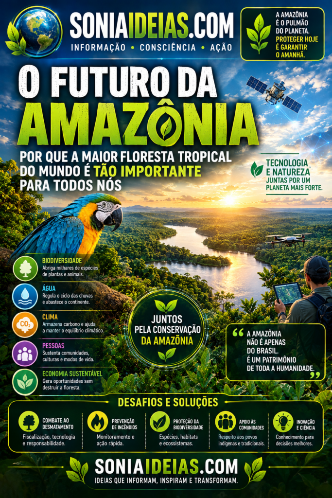 Entenda por que o futuro da Amazônia importa para o clima, a água, a biodiversidade e a economia, e descubra como ajudar a proteger a floresta.